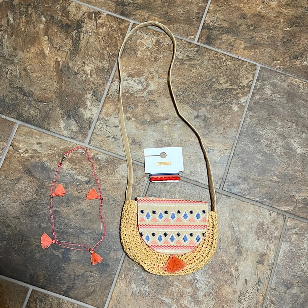 Gymboree matching purse, necklace and hair ties.